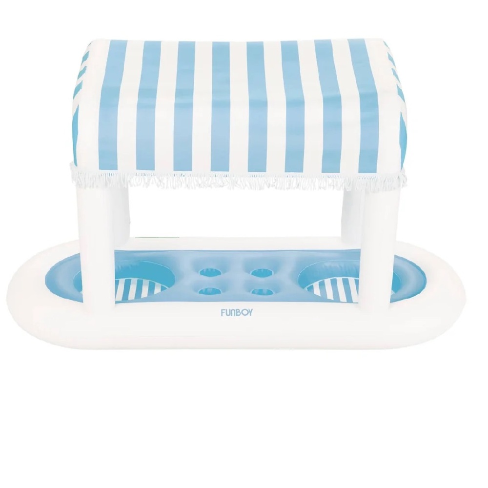 Blue floating cabana bar